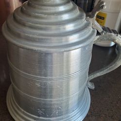 LargeLg. Metal Tankard Ice Bucket/Stein-Barware-1950's-Alpha Phi Sorority

