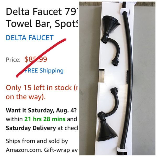 New Delta Faucet Cassidy 24 Double Towel Bar Spotshield