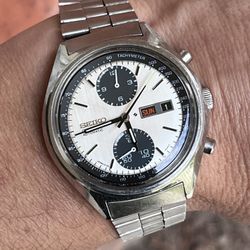 Seiko Panda Chronograph Watch All Original In Perfect Condition 