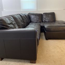Leather Couch - Sectional -  L Shape