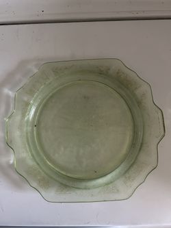 Green Glass Serving Dish