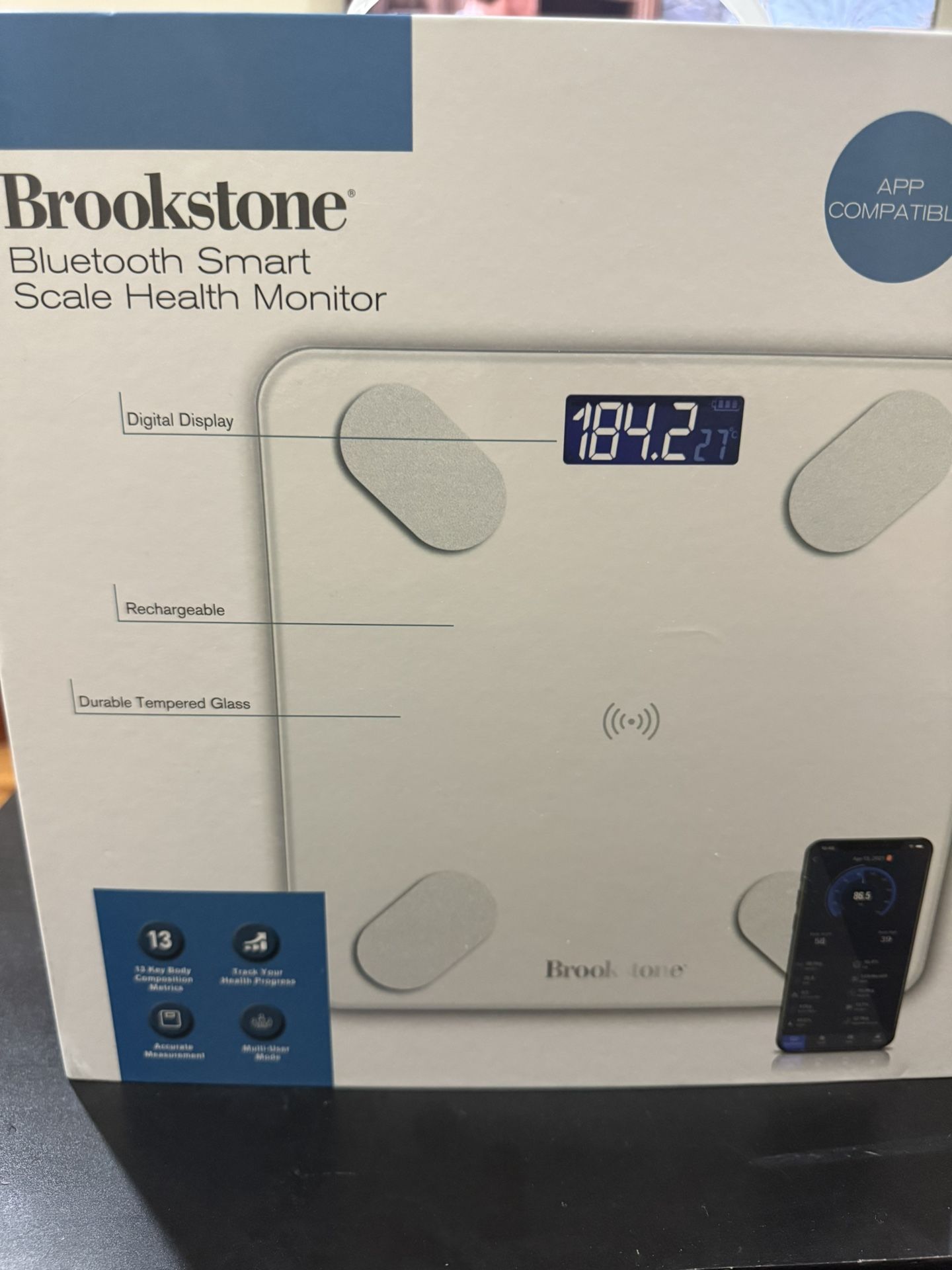 Brookstone Bluetooth Smart Scale Health Monitor