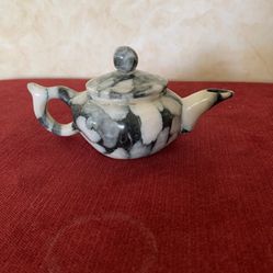 Vintage Collectible Stone Carved Tea Pot