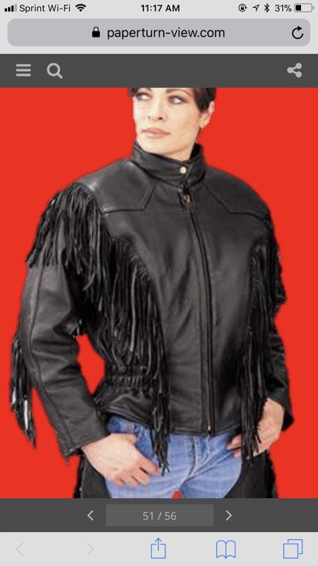 Ladies premium Leather jacket with fringes soft cowhide