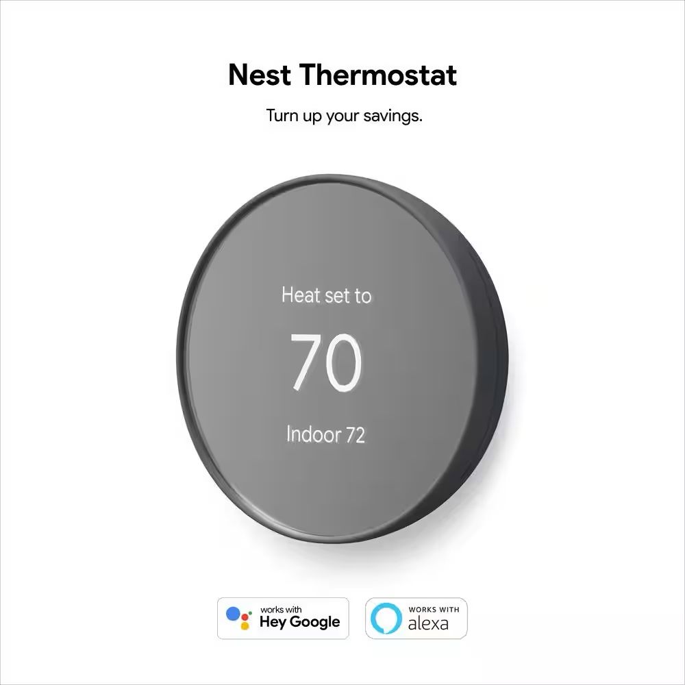 Nest Thermostat - Smart Programmable Wi-Fi Thermostat - Charcoal