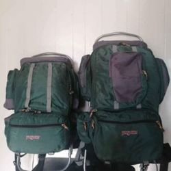 External frame hiking backpack for her and him green vintage jansport