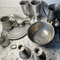 Assorted Vintage Pewter Pieces 