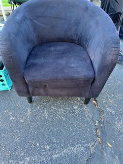 Set of 2 black Velvet Barrel Chair / Accent Chair