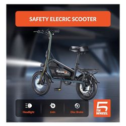 5TH WHEEL EB20 Electric Bike with 25 Miles PAS Range, Peak 650W Motor & 20 MPH, 3 Speed Modes & 14" Tires, Mini Foldable Electric Bikes for Adult 