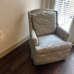 Walter E. Smithe Cagney Swivel Rocker Chair – Custom Ocean Fabric