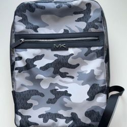 Michael Kors Malone Camo Large Backpack, Leather Straps