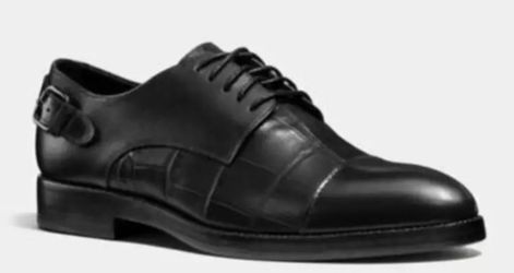 Coach Womens Waverly Patchwork Black Croc Calf Leather Ankle-High Oxford Sze 6M