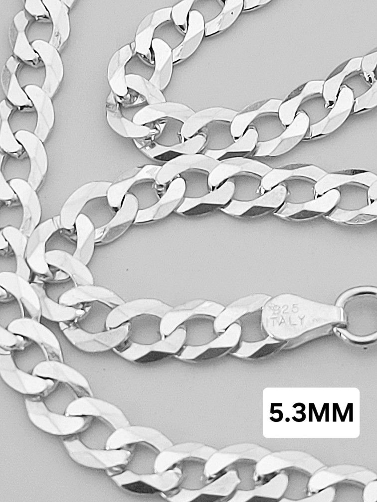 Authentic sterling silver curb chain necklace is 24