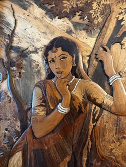 Handcrafted Wood Marquetry Wall Art