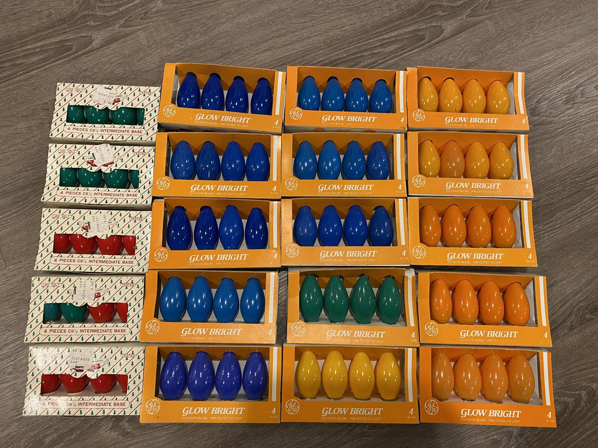 Vintage 3” C9 Christmas Replacement Bulbs GE Liberty Bell Lot of 80 – 20 4 packs 