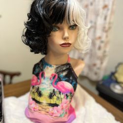 Short Curly Black And White