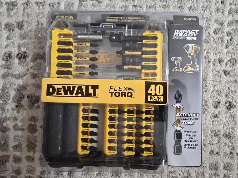 DEWALT DWA2NGFT40IR Impact Ready Flextorq 40-Piece Steel Screwdriver Bit Set