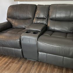Leather Couch Brown