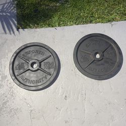 Pair Of 45lb Olympic Weights Total 90 Lbs