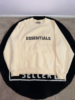 Fear of God Essentials Cream Logo Crewneck Sweatshirt Men’s (Size Medium)