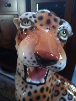 Vintage, unique, very large, like new leopard statue