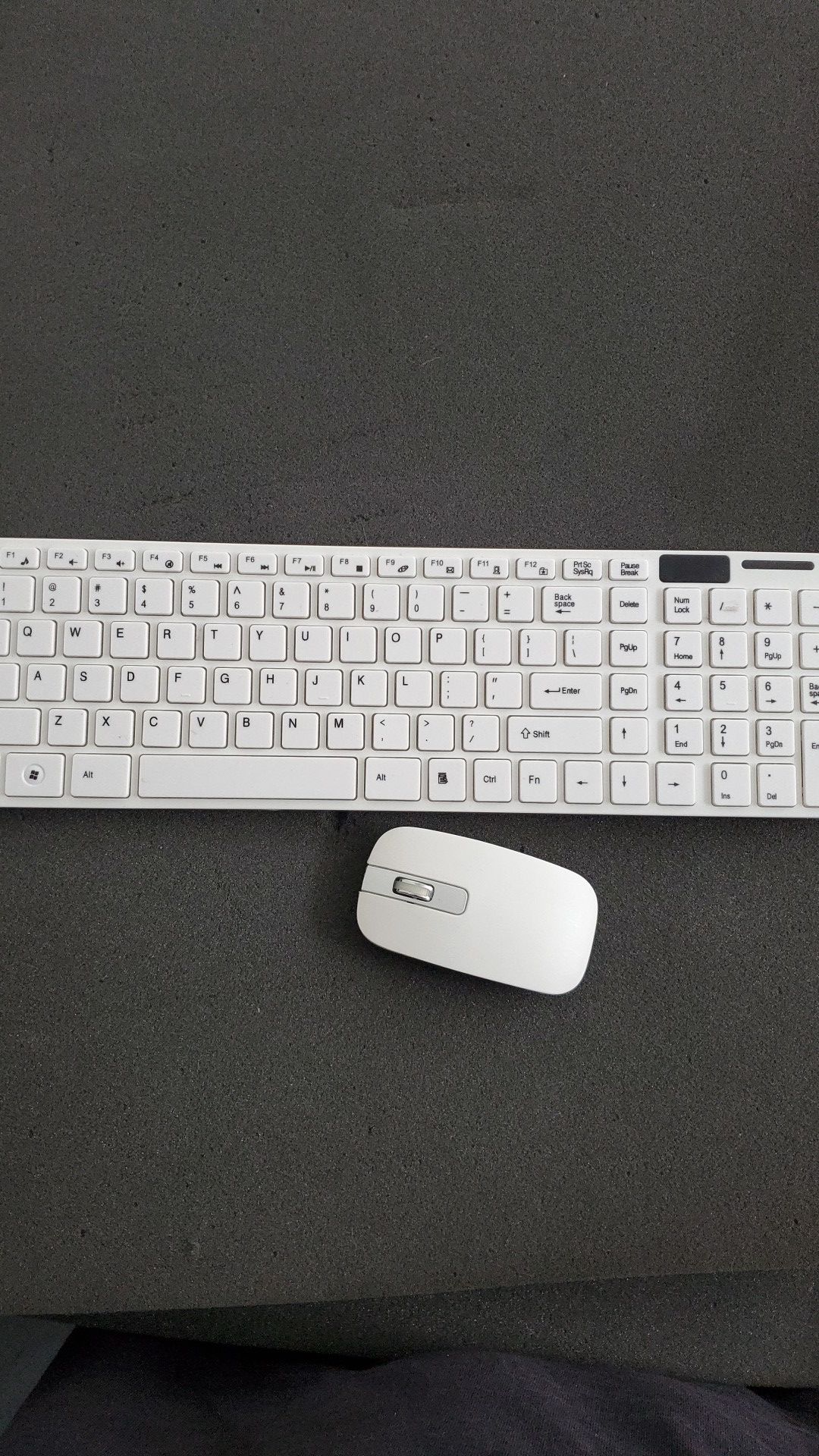 White wireless keyboard and mouse