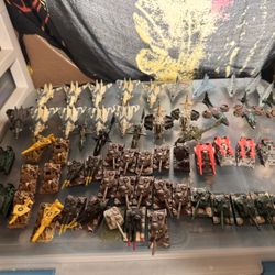 Huge Lot 67 Pieces Vintage Micro Machine Kenner Military Die Cast Vehicles And Aircraft