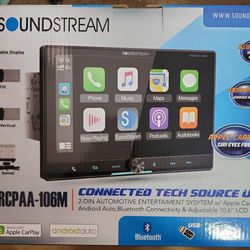 Soundstream VRCPAA-106M Multimedia Floating 10.6" Multimedia Touchscreen Receiver with Android Auto and Carplay 4V RCA Outputs