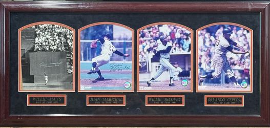 Willie Mays Certified Authentic Say Hey Hologram signed autograph framed photo Willie McCovey Juan Marichal Orlando Cepeda