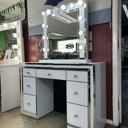 White Glass Vanity 