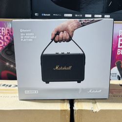 Marshall (Kilburn II) Classic Premium Portable Bluetooth Speaker ≠ Stereo Sound, 20+ Hour Battery,  Water-Resistant