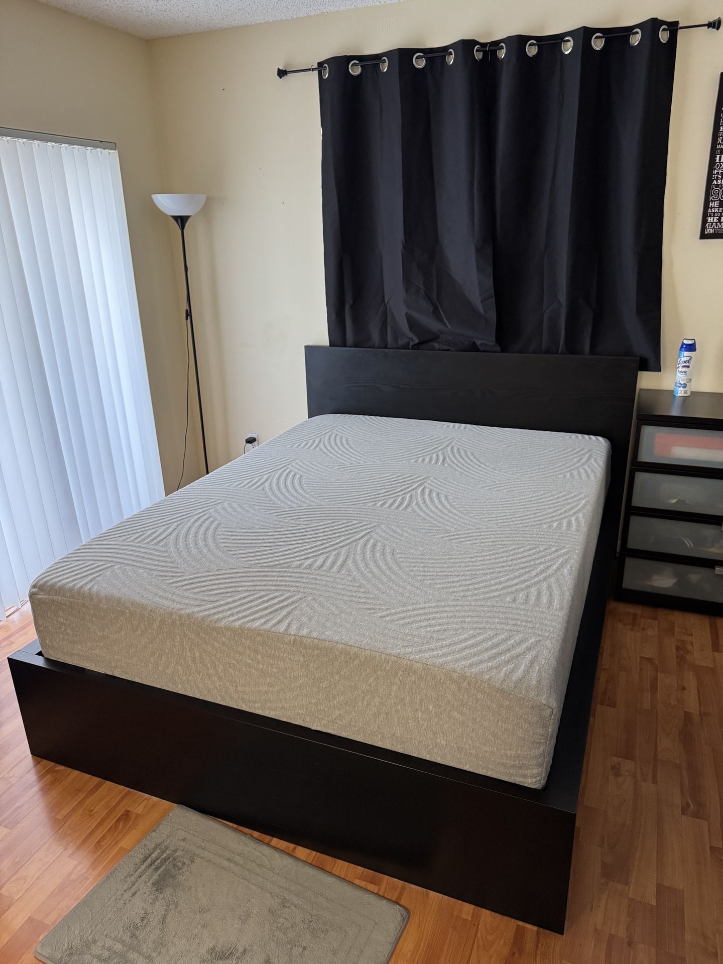 Queen bed and IKEA Malm frame