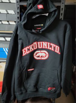 *NEW* Ecko Unlimited Premium Embroidered Rhino Black/Red Hoodie Size Large