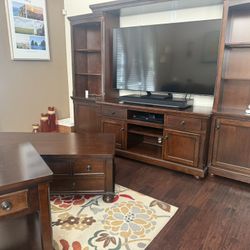 Entertainment Center, Matching Coffee And End Tables