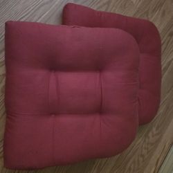 Two Red Chair Cushions
