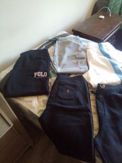 Polo sweat pants and polo shorts
