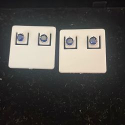 2 Pair Of AAA CZ Earrings 