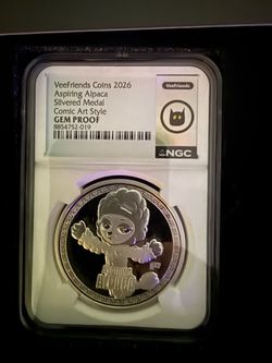VeeFriends 2026 Aspiring Alpaca Silver Medal NGC Gem Proof w Mini Comic #8