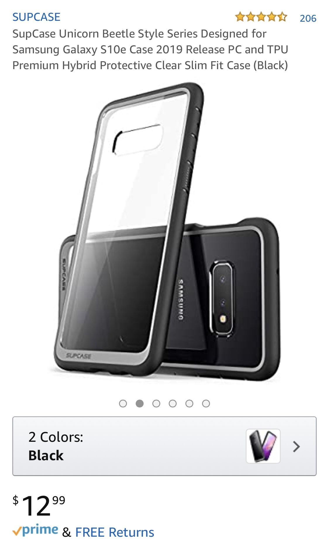 Samsung Galaxy S10e Clear black Slim Fit Case