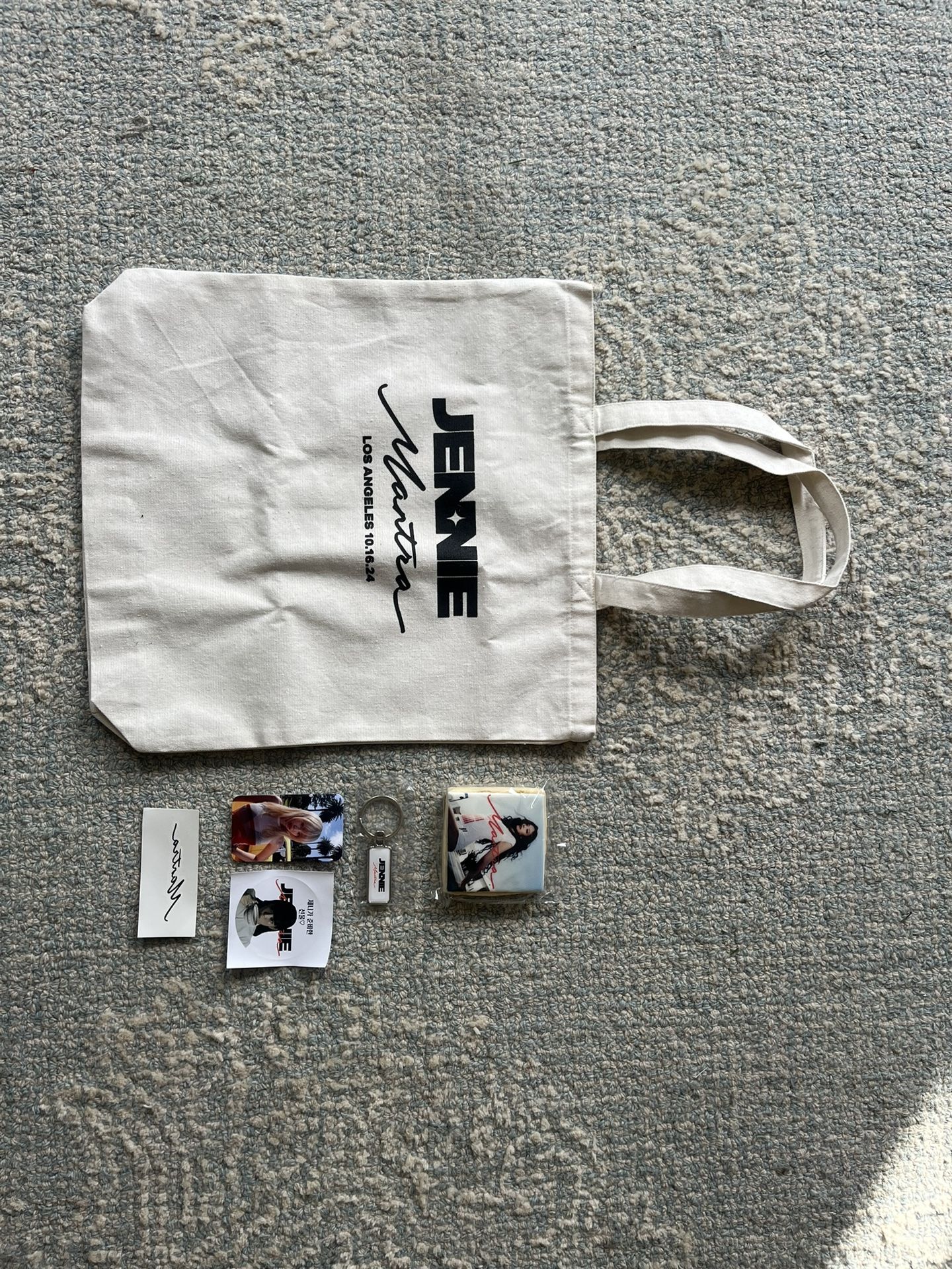Collectible Jennie Kim “Mantra” LA pop-up exclusive Tote Bag With Limited Edition Promo Merch