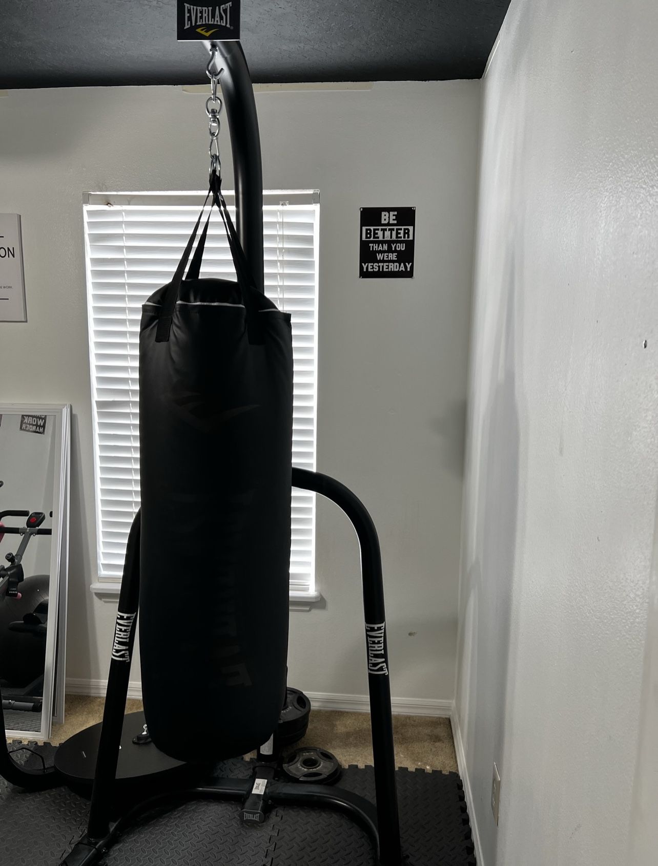 100 Lb Everlast Punching Bag With Speed Bag Attachment 