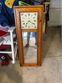 Hanging wall clock with mirror