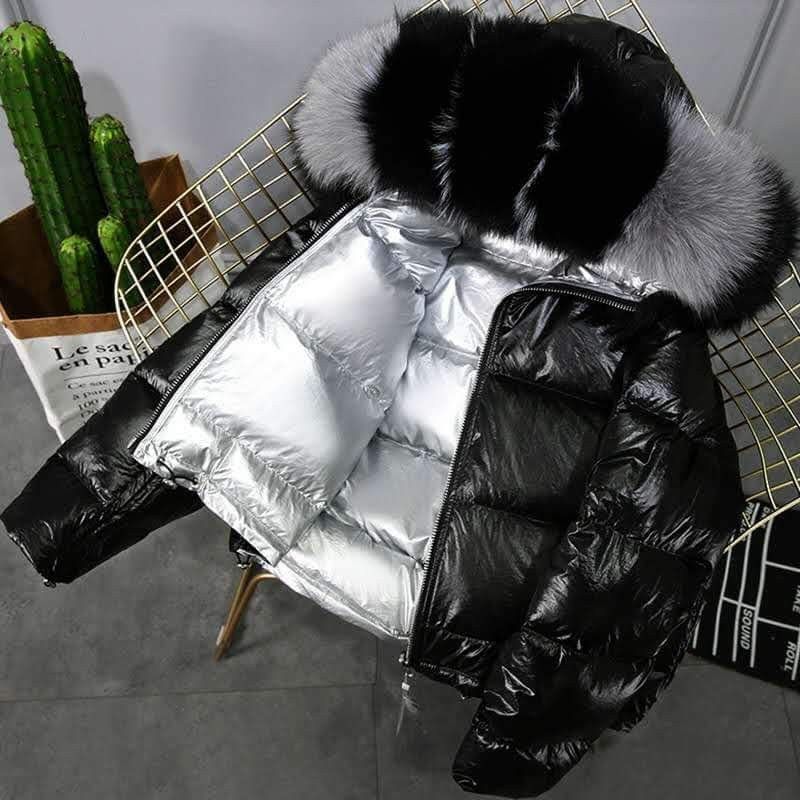 Reversible Puffer Fur Line Coat