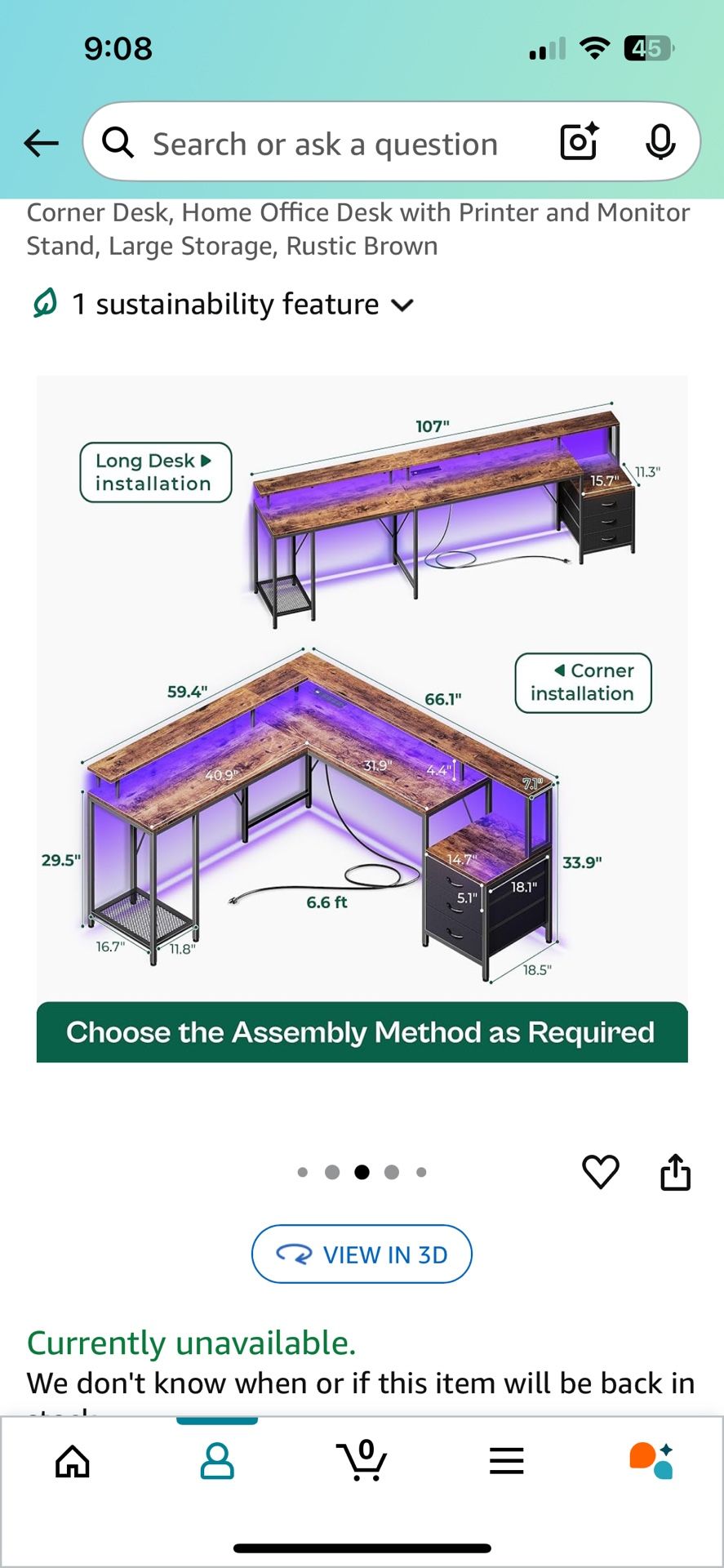 Wood Desk With Power Strip