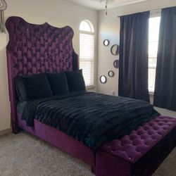 Queen Bed (purple, custom)