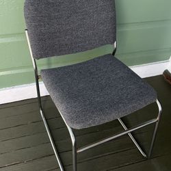 Chrome and Grey Stacking Chair