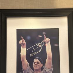 Autographed Super Bowl 36 MVP Tom Brady Framed Photo