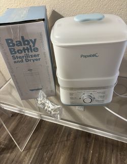 Papablic Baby Bottle Sterilizer and Dryer, Esterilizador De Biberones, Electric Steam Sterilizer for Baby Bottles, Pacifiers, and Pump Parts, Large Ca