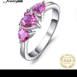 Love Heart Sapphire Ring - Size 6-8 - Free Shipping - Wedding