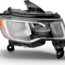 Headlights Assembly Compatible with Jeep Grand Cherokee 2017-2021,Headlamp Chrome Passenger Side Replaceme